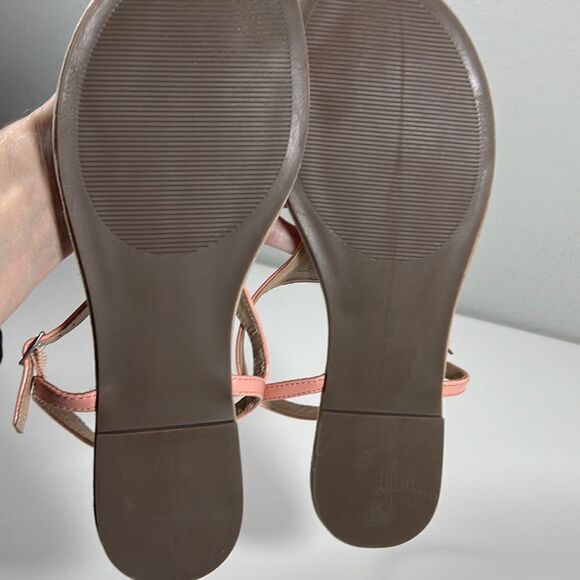 Elle Womens Rhinestone Sandals Strappy Open Toe Separator Bling Peach Size 10 - Picture 8 of 8